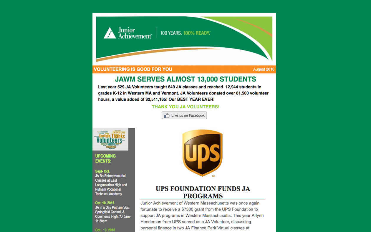 JA monthly newsletter